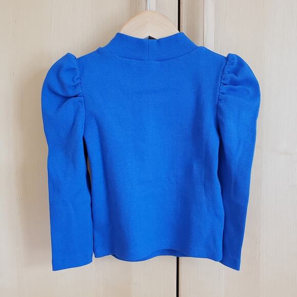 NEW! Gap Toddler Girl's Blue Puff Sleeve Turtleneck Shirt 12-18 Months - Picture 4 of 6